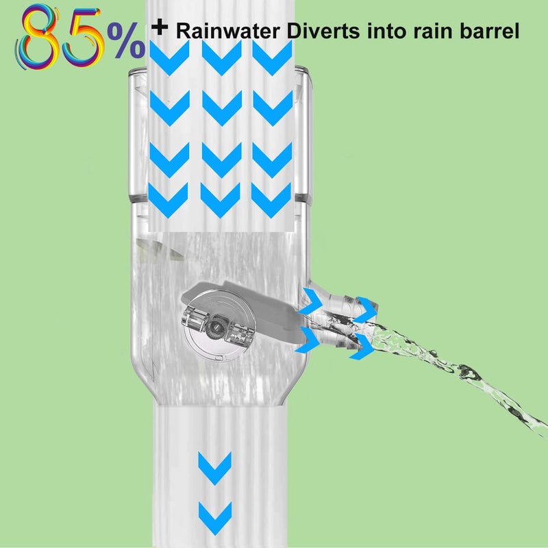 Prestantious Downspout Diverter  Rainwater Diverter with Adjustable Switch Valve  Rainwater Collection System Fits for 3 x 4 Oversize Downspout and 2 x3  Standard Downspout  Brown - Image 3
